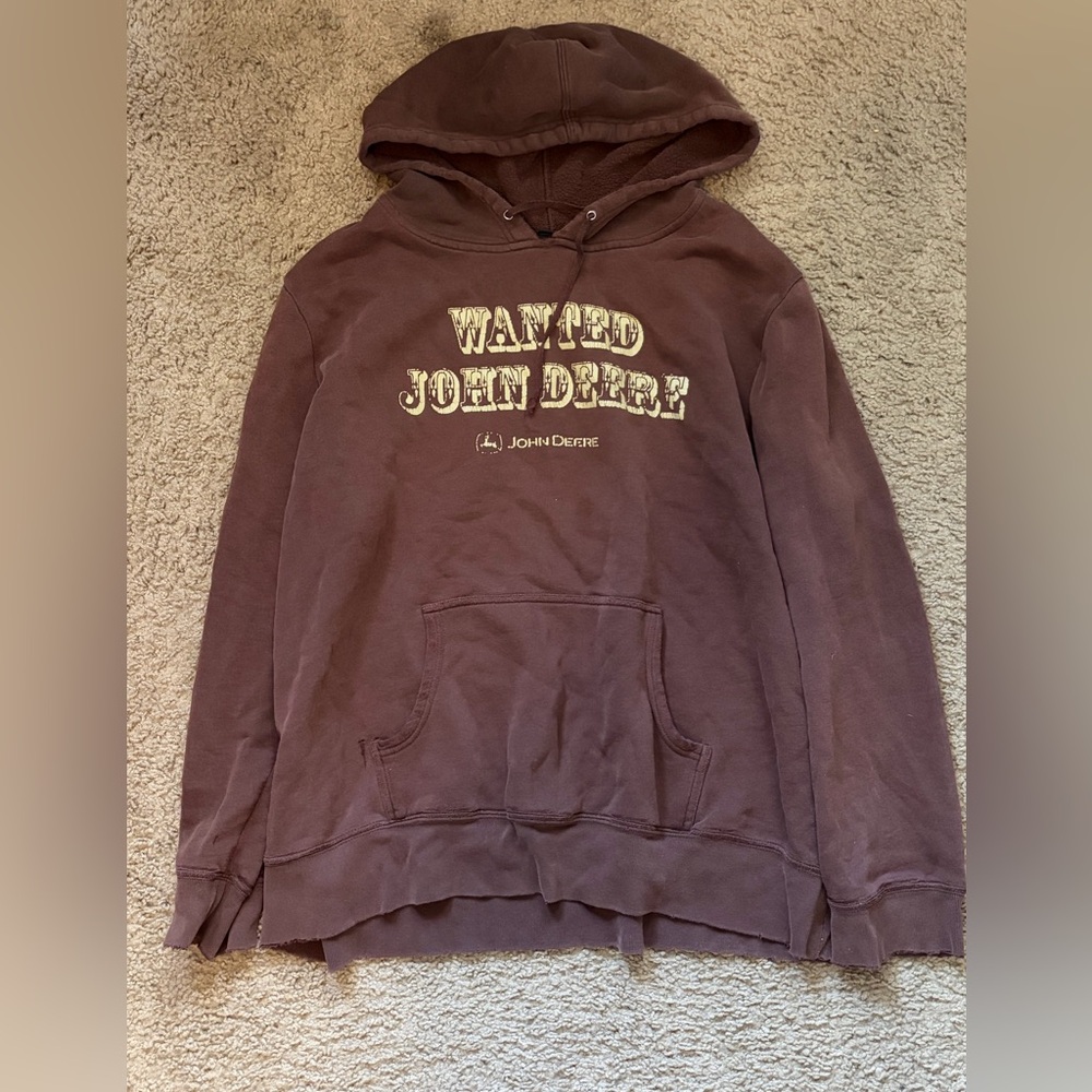 John Deere Maroon Hoodie